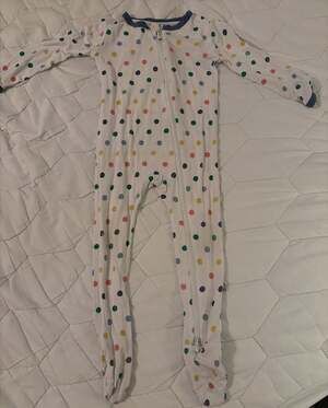 Kyte Baby Multi Polka Dot Bamboo Zippered Footie Pajamas